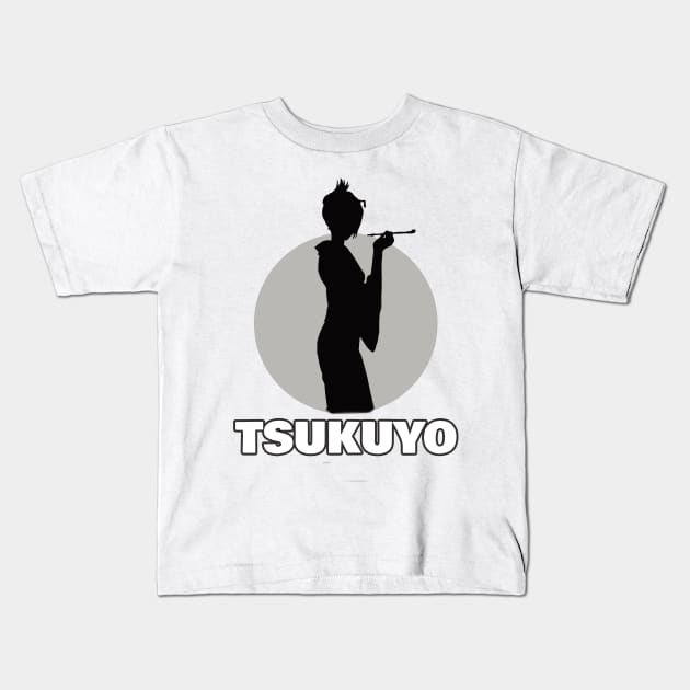 Tsukuyo Silver Moon Kids T-Shirt by Earphone Riot